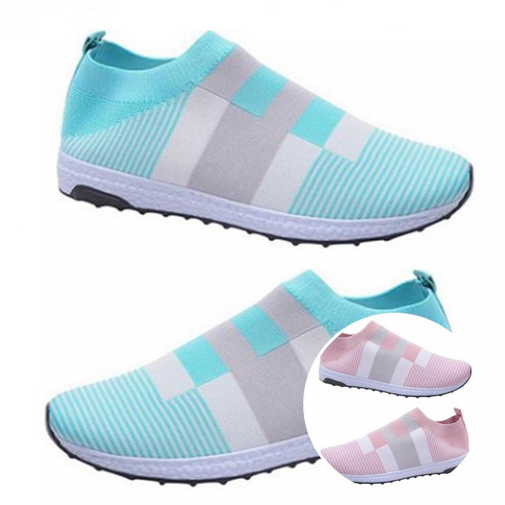 1 Pair Stylish Walking Shoes Striped All-Match Sports Shoes Ladies Slip On Running Shoes for Training Women Sneakers