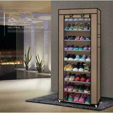 10 Layer Shoes Cabinet Storage Organizer Rack Dustproof Standing Space w/ Cover