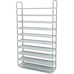 10 Tier for 60 pairs of Shoes Rack Standing Storage Organizer 100 x 29 x 175cm - Grey