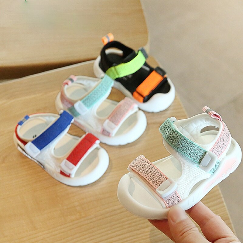 12-15.5cm Mesh Baby Boys Girls Sandals 0-3years Toddler Beach Sandals Flats For Girl Anti-slip Summer Shoes For Dress Walkers
