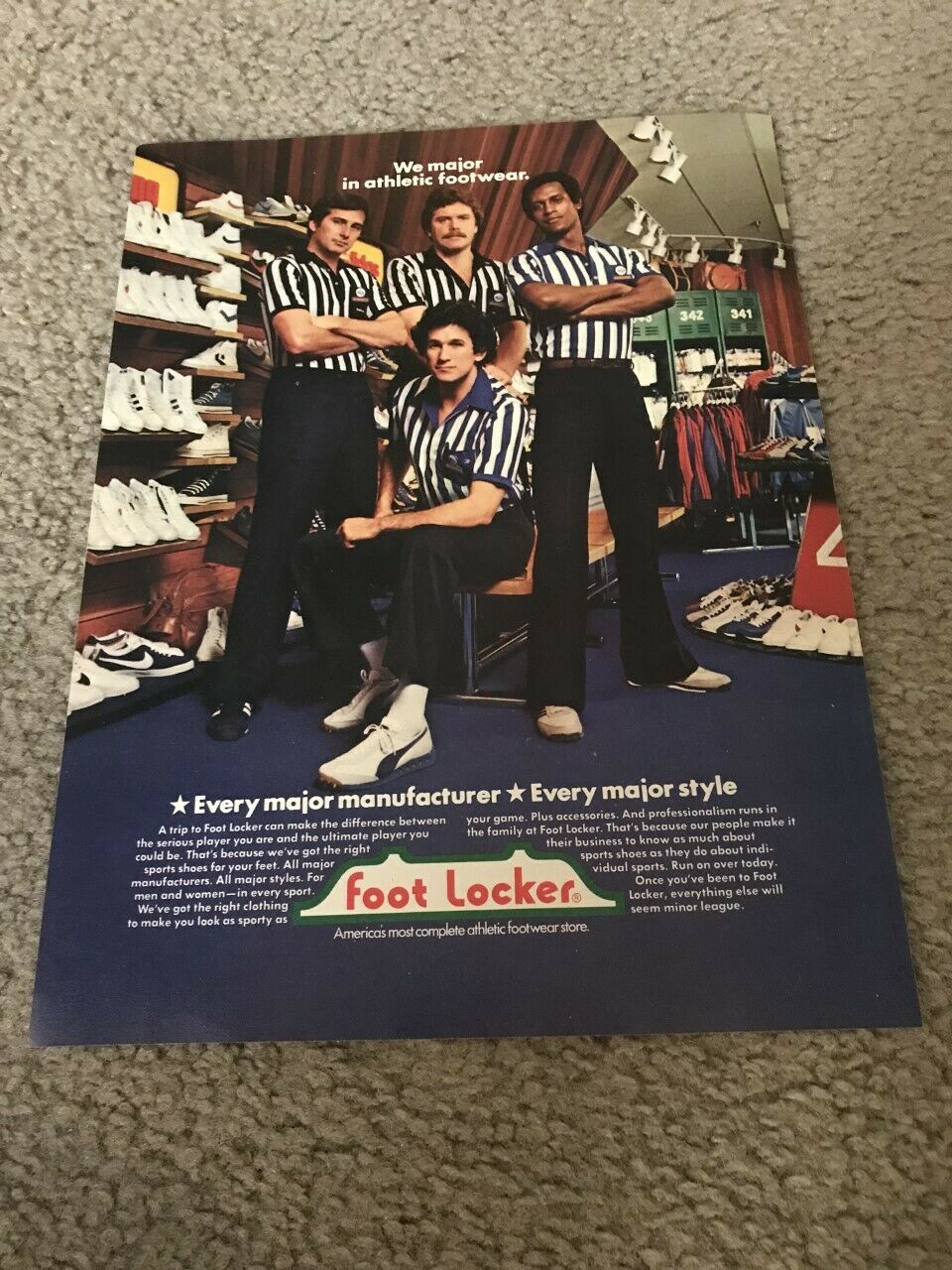 1980 FOOT LOCKER Poster Print Ad NIKE ADIDAS NEW BALANCE PUMA PONY Shoe Apparel