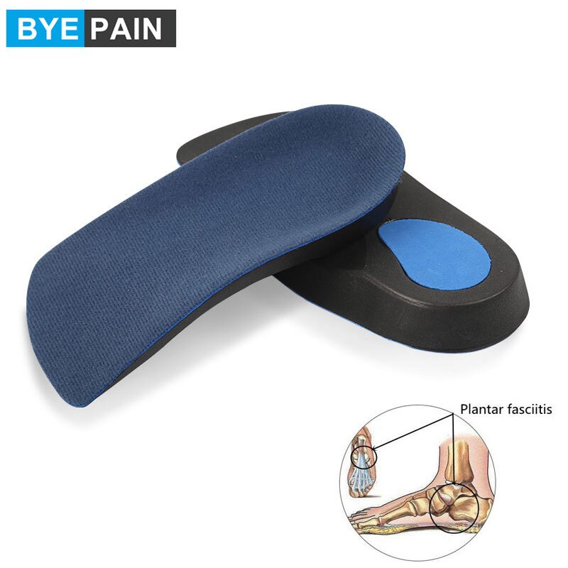 1Pair 3/4 Orthotic Shoe Inserts for Plantar Fasciitis, Foot Arch and Heel Pain Relief, Cup Support for Walking Running Exercise