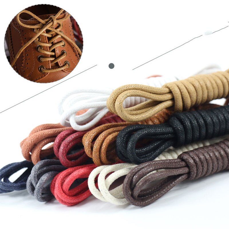 1Pair 8 Colors Waxed Coloured Shoelaces Sport Sneakers Shoelace Bootlaces Classic Shoelaces Soild Shoes Rope Shoe Accessories