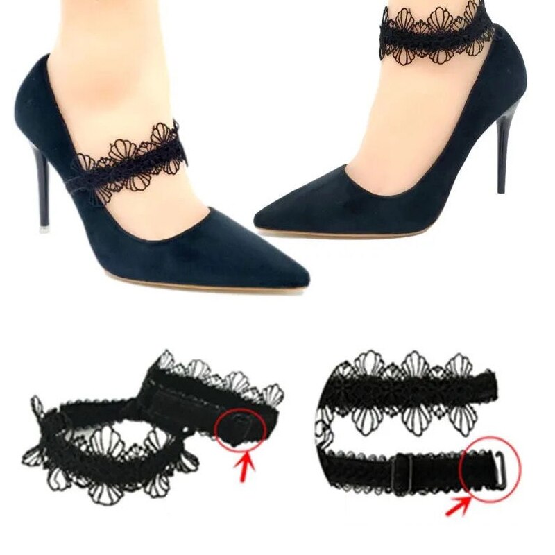 1Pair Lace Sexy Non-Slip Belt Straps Shoe Accessories Adjustable Elastic Band Shoelace For High Heel Shoe Lace