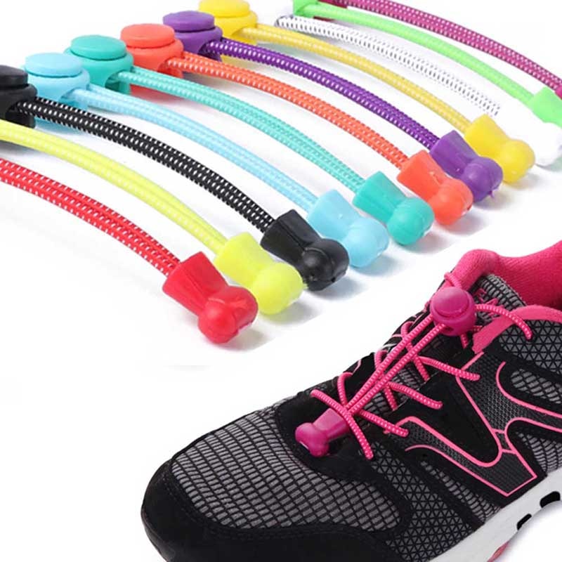 1Pair Outdoor Men Women Running Shoe Laces Lazy Shoelaces Elastic No Tie Locking Trainer Running Athletic Sneaks Shoe Laces