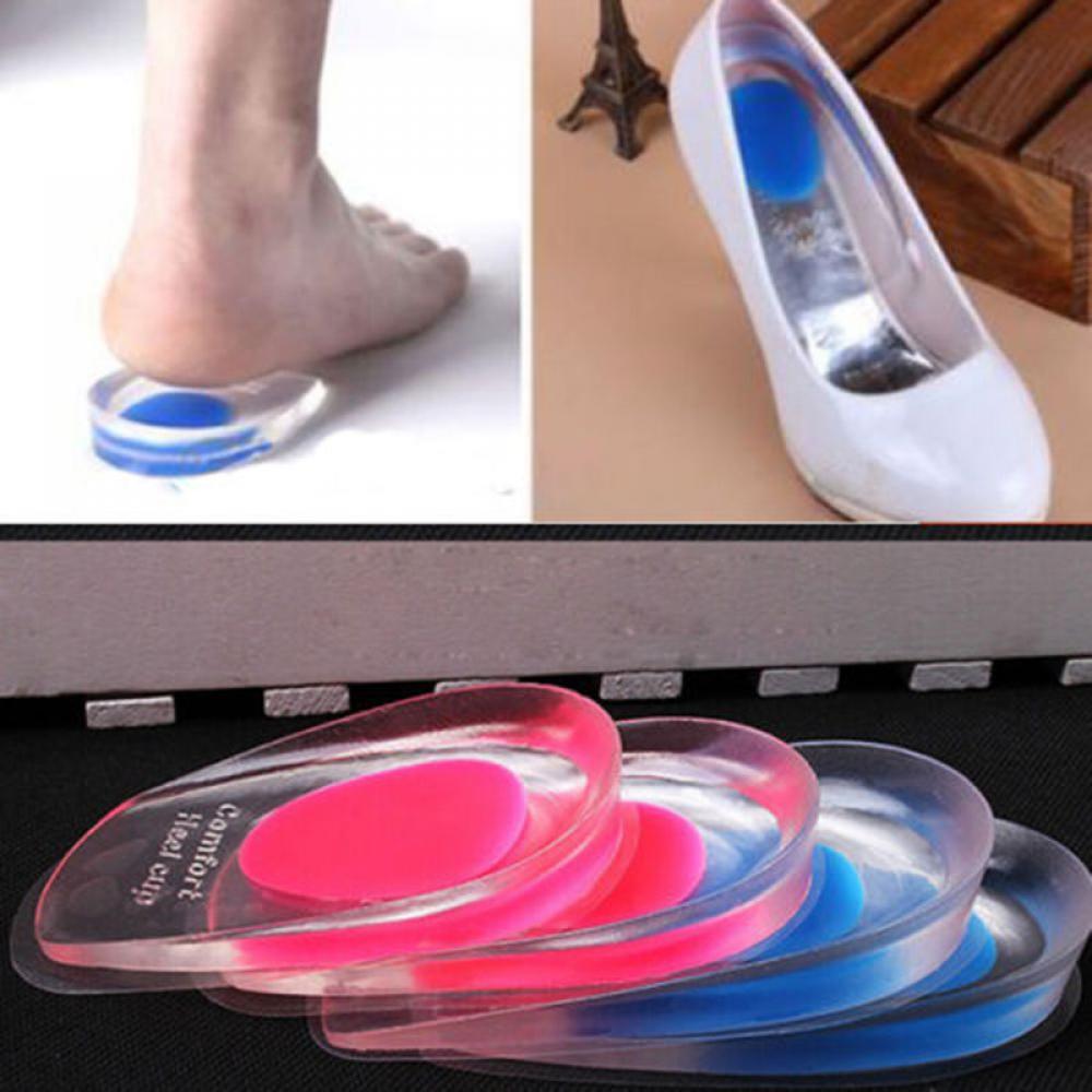 1Pair Women Heel Cushion Insoles Comfortable Relieve Foot Pain Protectors Man Massage Shoe Pads Inserts Silicone Insoles