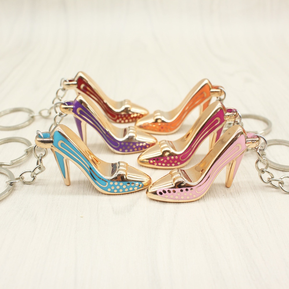 1pc Trendy Creative Mini Acrylic Simulation High Heel Shoes Women Bag Keychain Chain Pendant Gifts