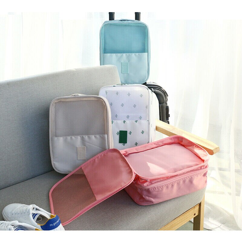 2 Layer Portable Waterproof Travel Storage Bag Organizer Shoes Pouch Shoe Tote Zipper Pouch Storage Organizer 9 Colors