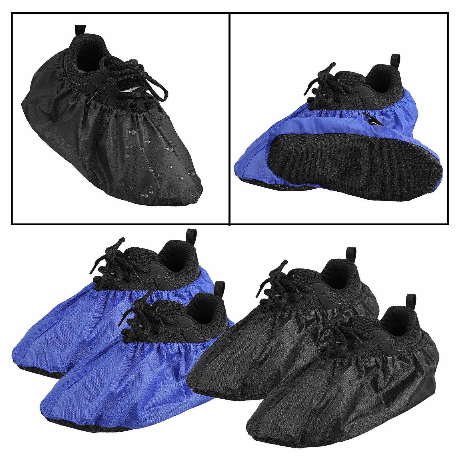 2 Pairs Shoe Covers Reusable Washable Non Slip Work Boot Overshoes for Indoors