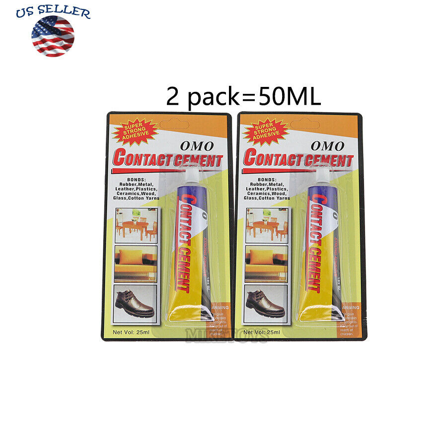 2 PC Shoe Adhesive Glue for Leather Vinyl Rubber Cork Canvas Contact Grip 50 ml