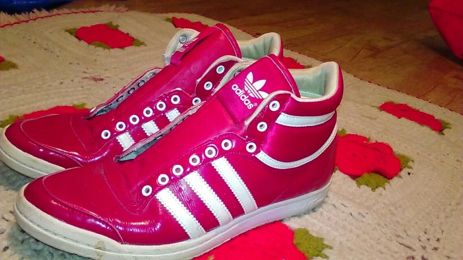 2012 Adidas Sleek Series Women's High Top Shoes Size 7 Red Shine no laces
