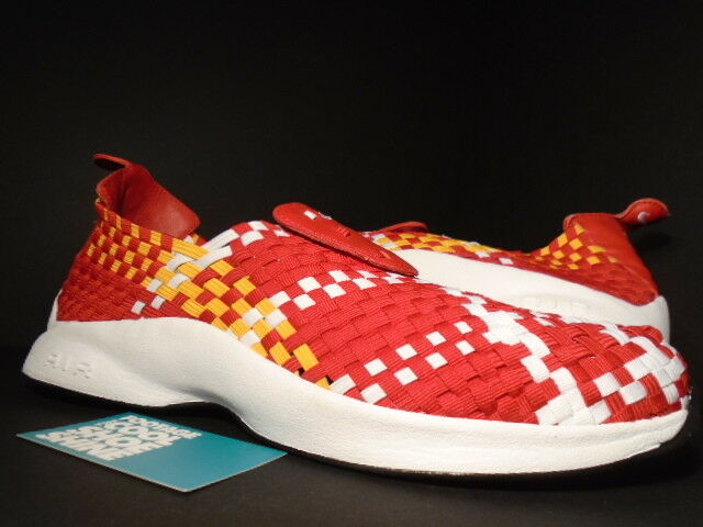 2012 NIKE AIR WOVEN QS EURO PACK EUROPE RED WHITE GOLD YELLOW 530986-610 NEW 12