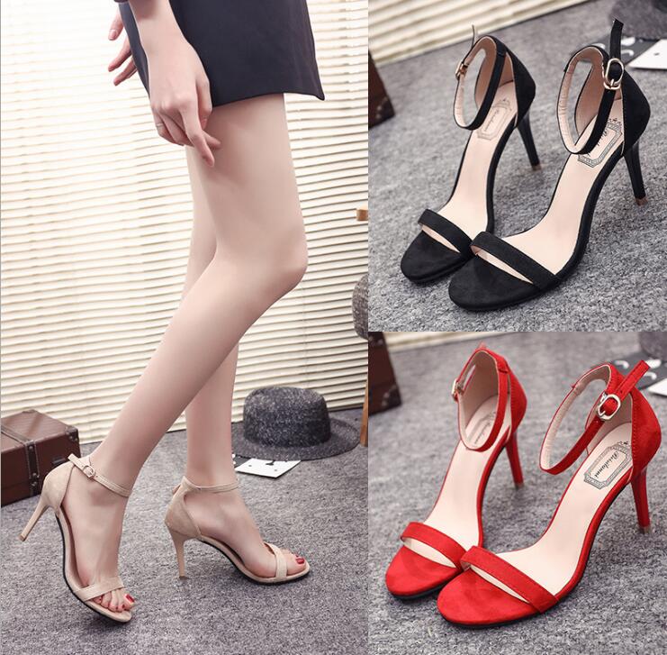 2019 Ankle Strap Mid-heel wedge Women Sandals Summer Shoes Women Open Toe Chunky High Heels Party Dress Sandals Size 33-40