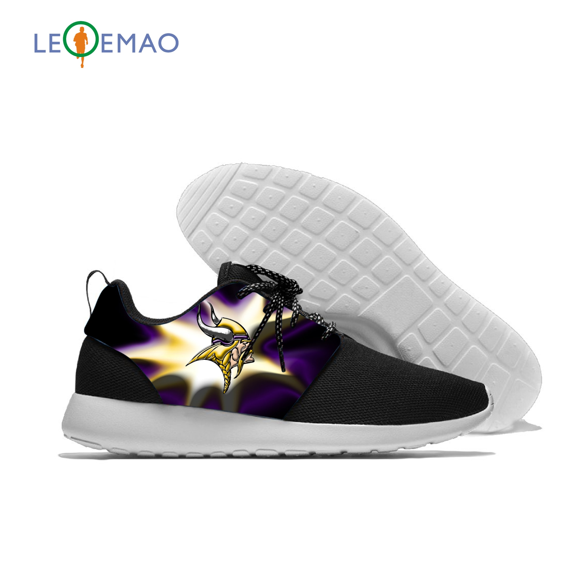 2019 Fashion Cool Men Customized Vikings Printed Sneakers Funny Lightweight Minnesota Football Fans Shoes
