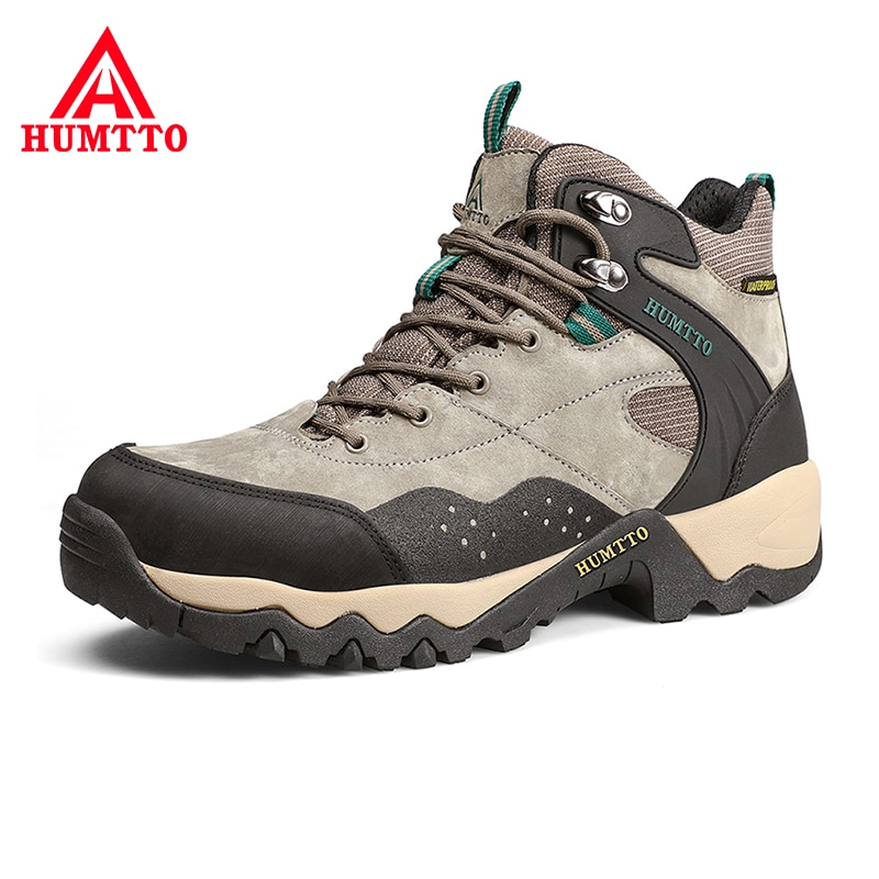 2019 New High-top Hiking Shoes Men Breathable Non-slip Light Sport Trekking Shoes Genuine Leather Mens Outdoor Climbing Shoes