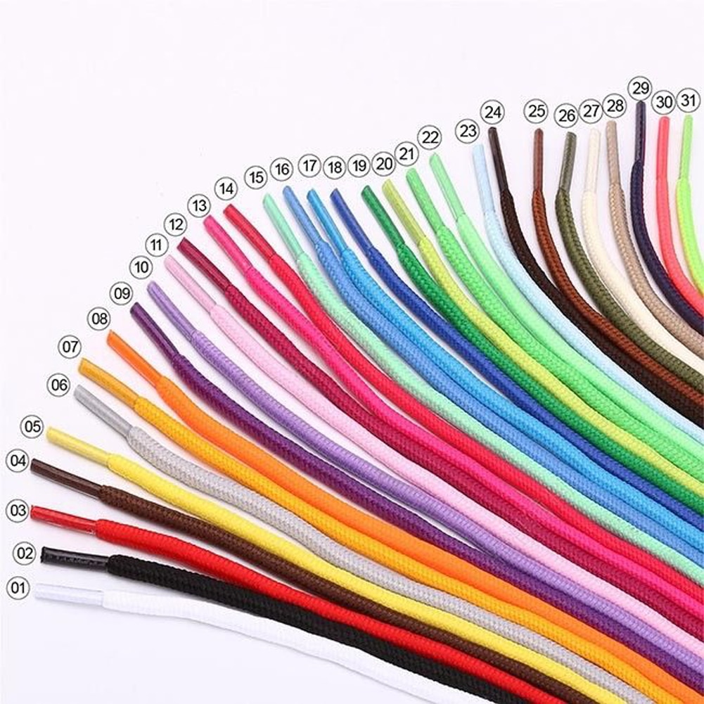 2019 New Round Shoelace Unisex Rope Multicolor Waxed Cord Dress Shoes Laces Diy High Quality Solid 70-160Cm Colourful Shoelace