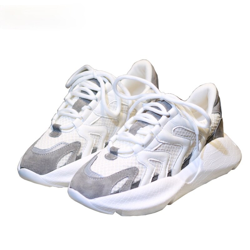 2019 Newest Stylish Four Seasons Running Shoes Women High Quality White Sneakers Lace-Up Lightweight Breathable Walking Shoes