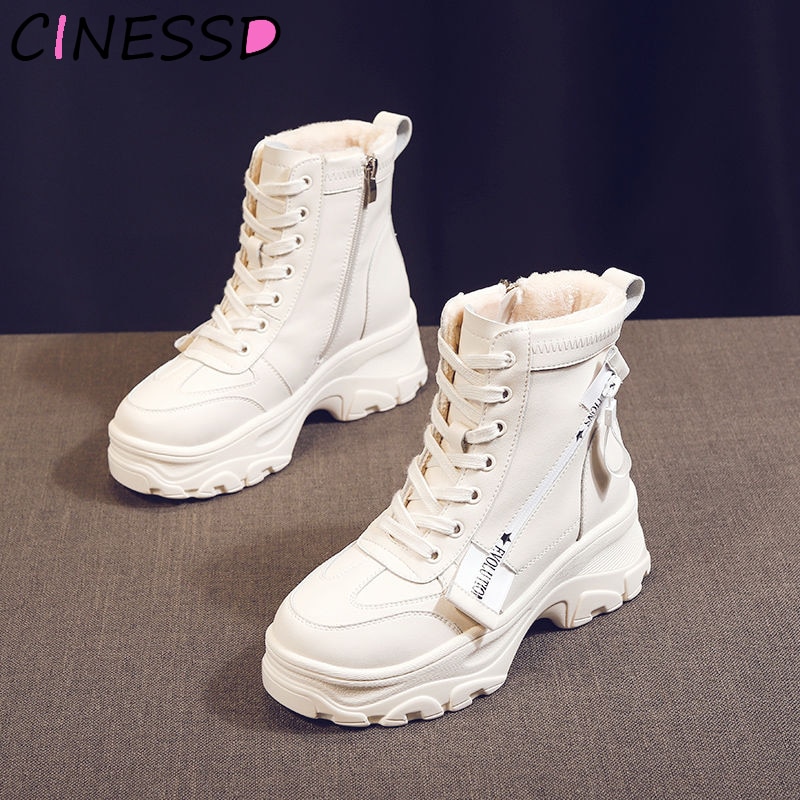 2019 Women Boot Fur Fashion Women Ankle Boots Winter Warm Shoes Botas Feminina Female Motorcycle Ankle Boots Women Botas Mujer