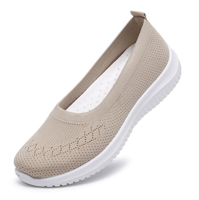 2020 Hot Sale Women's Flat Shoes Summer Mesh Breathable Casual Flats Sneakers Ladies Knitting Shallow Comfort Walking Shoes