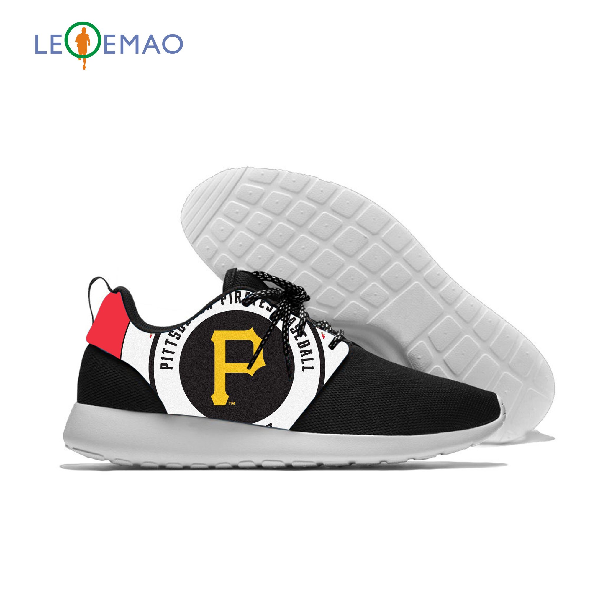 2020 Mens Women Fashion Print Pirates Logo Sneakers Comfortable Baltimore Lace-Up Unisex Shoes For Pittsburgh Baseball Team Fans