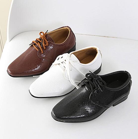 2020 New Kids Genuine Leather Wedding Dress Shoes for Boys Brand Children Black Wedding Shoes Boys Formal Wedge Sneakers 21-36