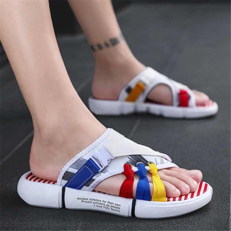 2020 New Summer Clearance Mens Slippers Thick Bottom Soft Comfort Outdoor Beach Shoes Classic White Unisex Chunky Casual Slides
