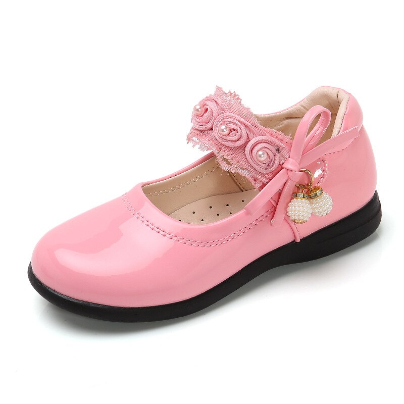 2020 Princess Flowers Bow Little Girl Dress Big Kids Bead Leather Shoes Children'S Wedding Party Shoes 3 4 5 6 7 8 9 10 11 12
