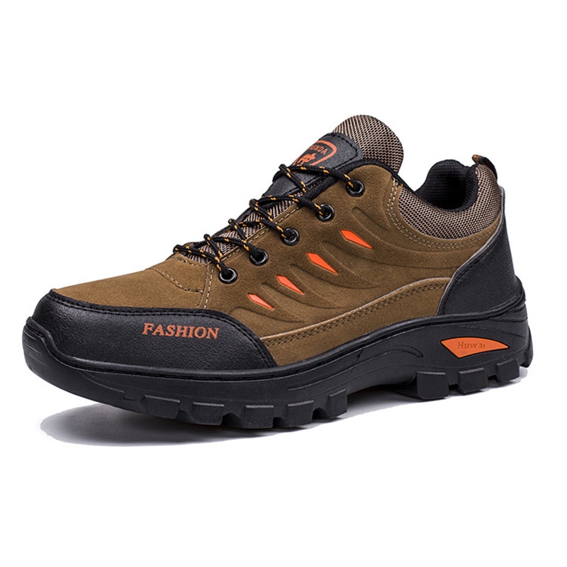 2021 Cheap Brown Men Hiking Shoes Breathable Outdoor Sport Trekking Sneakers Men Waterproof Non-Slip Mountain Climbing Shoes Men