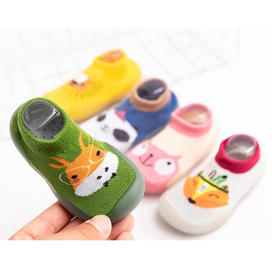 2021 Hot Baby's Socks Shoes Rubber Sole 0-3Y Home Wear Toddler Learning To Walk Shoes Infant Anti-Slip Floor Socks
