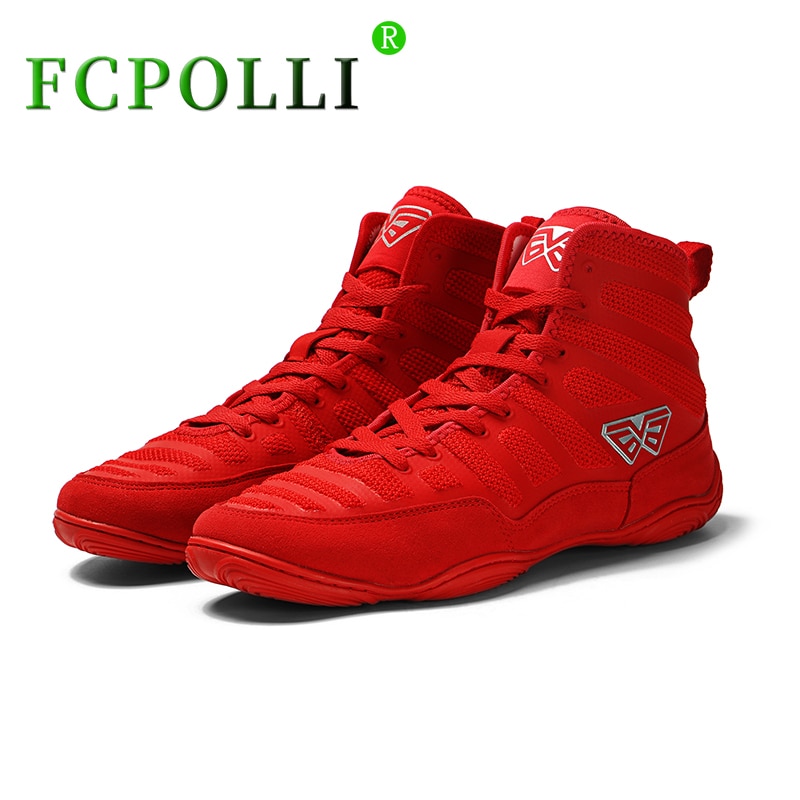 2021 Hot Men Boxing Sport Shoes Black Red Wrestling Boots for Mens Anti-Slip Boxing Sneakers Man Breathable Youth Boxing Shoes