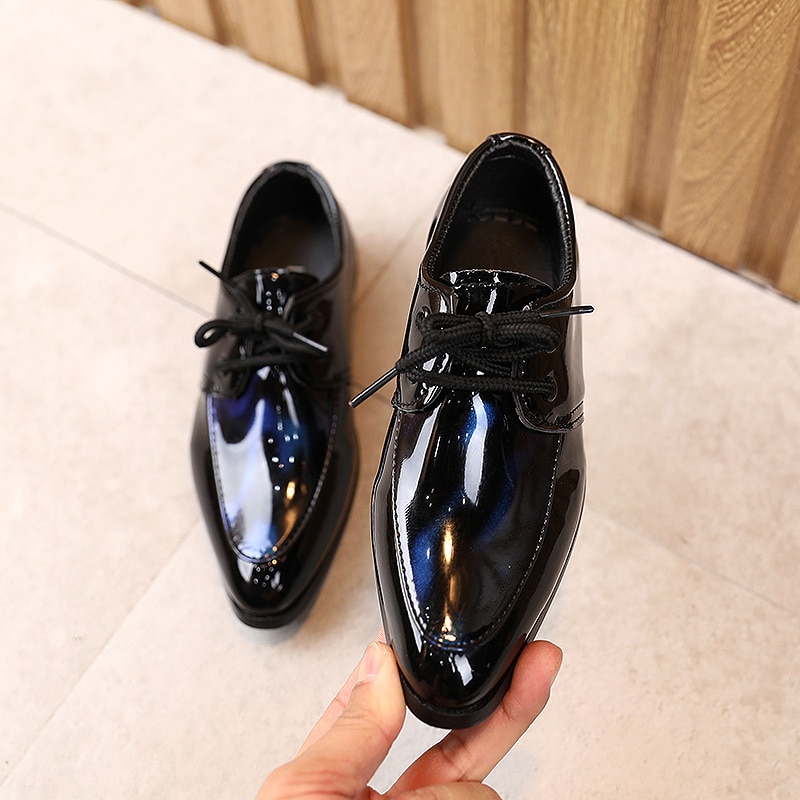 2021 Infant Children Leather Shoes Wedding Dress Shoes For Boys Brand Kid School Black Party Shoes Boys Pointed Fashion Sneakers