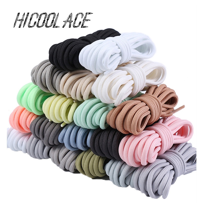 2021 New 40"/47"/55" Round Shoelaces White Solid Classic Shoe Laces for Yeezy Shoes Clunky Sneaker Shoelaces Shoestrings 1 Pair