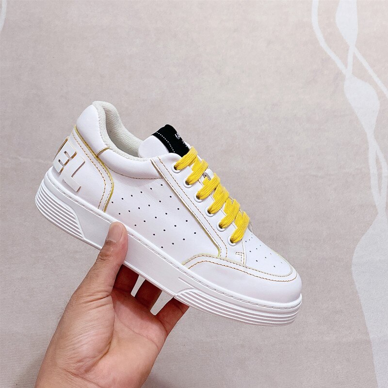 2021 NEW Top Quality Brand Design Casual Couple Shoes Leather Lace-Up Flat Women's Shoes Stylish And Comfortable Letters
