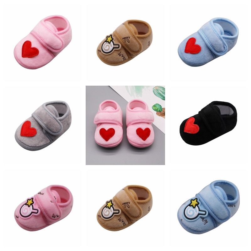 2021 Newborn Baby Girl Boy Shoes Soft Sole Cartoon Anti-slip Shoes Comfortable Cotton Toddler Baby Shoes Baby First Walk