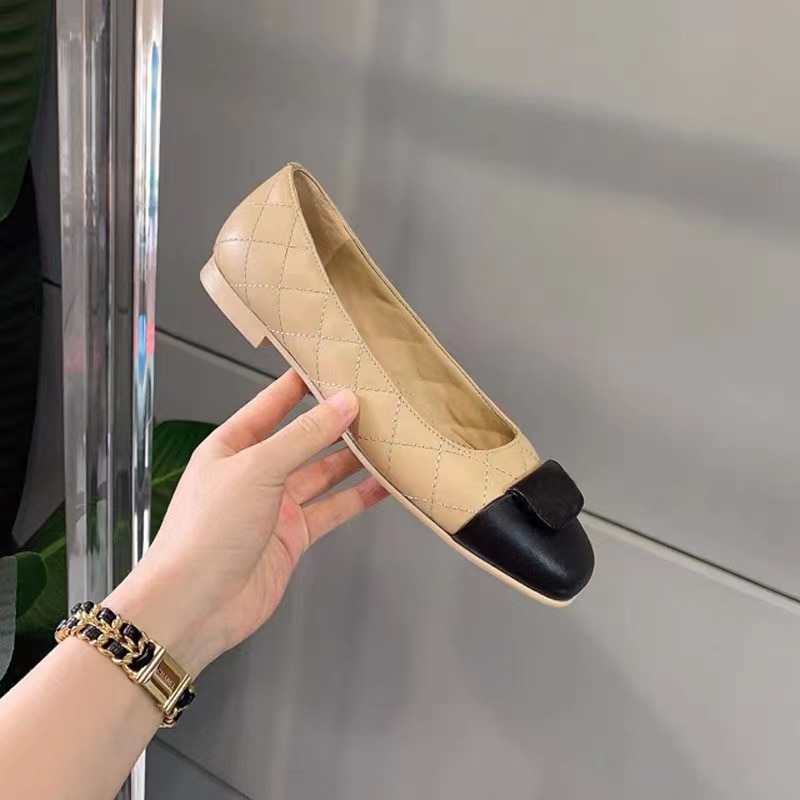 2021 Spring And Autumn New Leather Single Shoes Flat Shallow Shallow Mouth Lazy Shoes One Pedal Small Leather Shoes Women