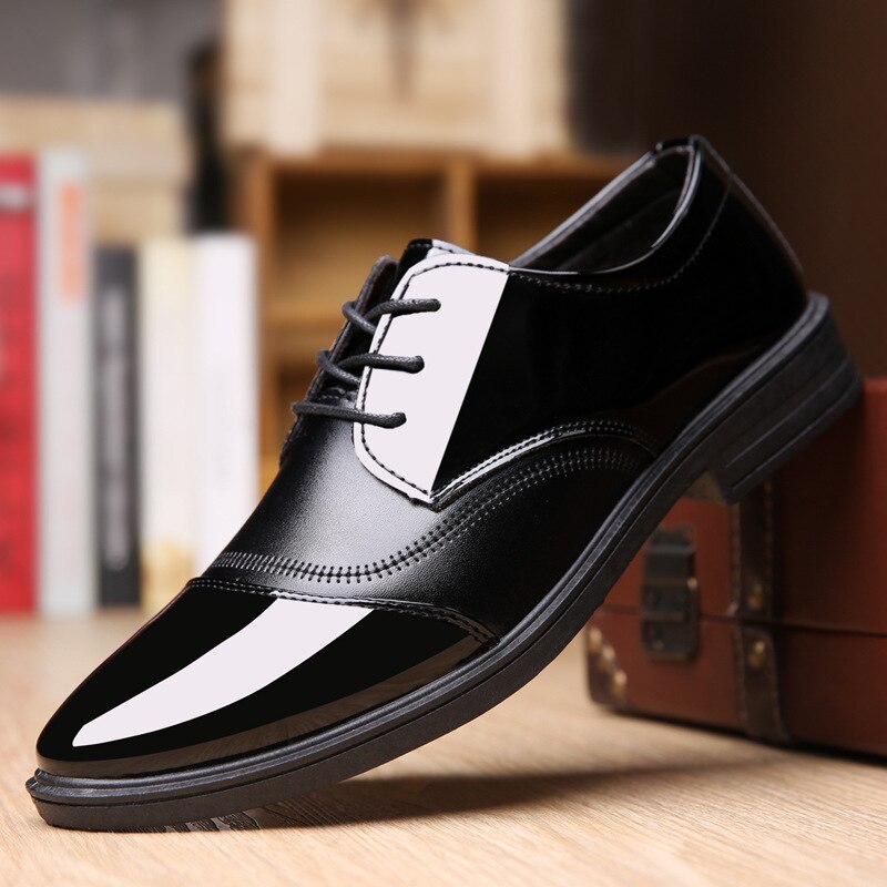 2021 Spring Autumn New British Style Men's Dress Shoes Pointed Toe Slip-on Casual Derby Shoes Non-slip Anti-Odor for Wedding