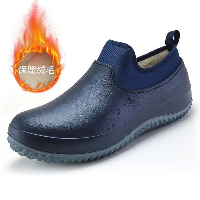 2021 Unisex rain boots for men, non-slip waterproof warm work boots, rubber
