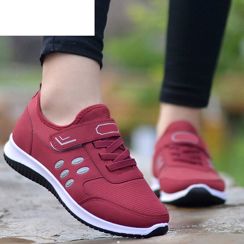 2021 Vulcanized Shoes Velcro Ladies Sports Shoes Flat Shoes Ladies Pure Color Fashion Casual Walking Ladies Zapatos De Mujer