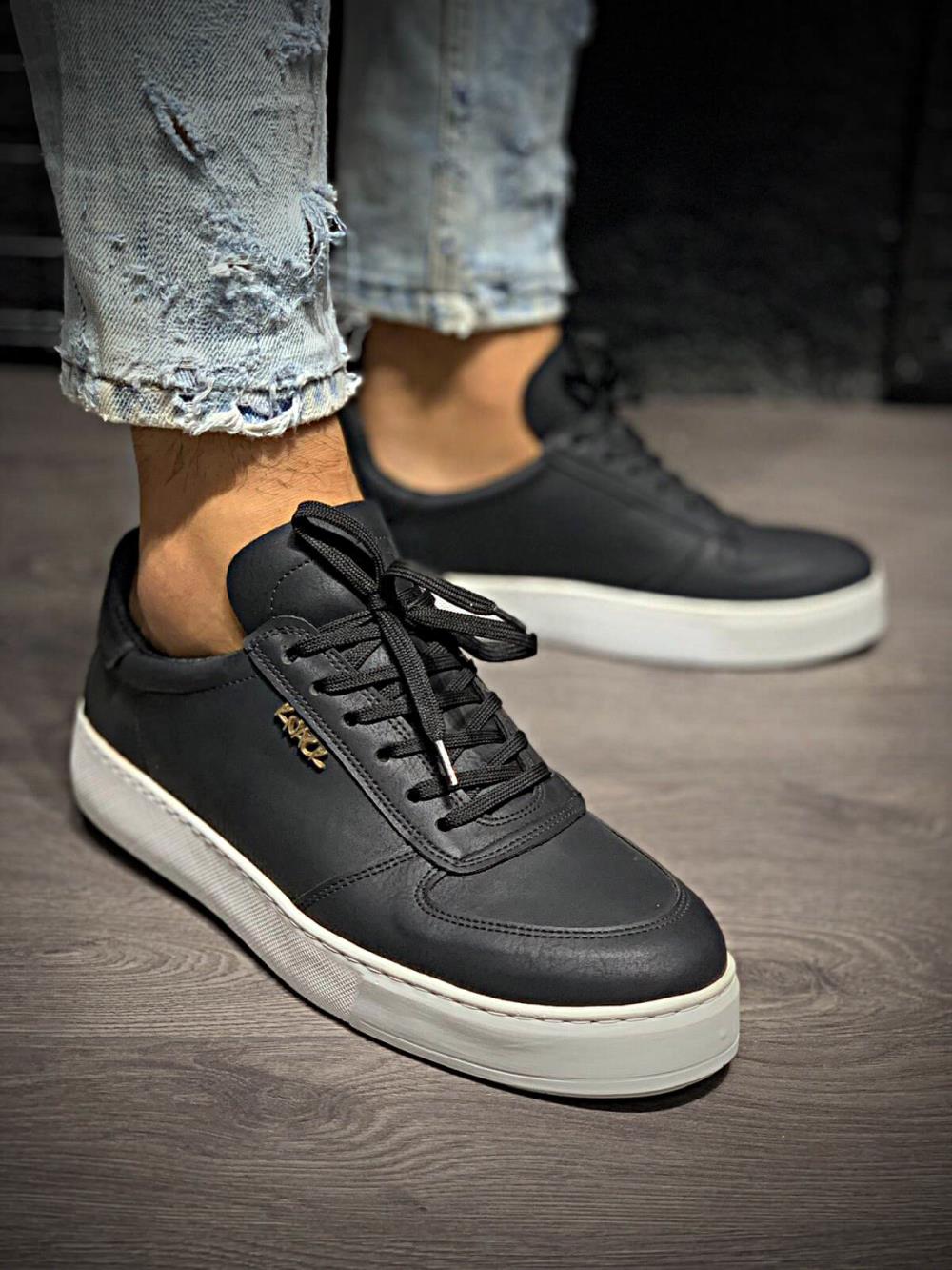 2021 Winter Season Men's Boots New Model Casual High-Sole Luxury Brand Trendy Artificial Leather Casual Design Lightweight Hiking Waterproof Sneakers Knack Everyday 666 Black (White bottom), Quality