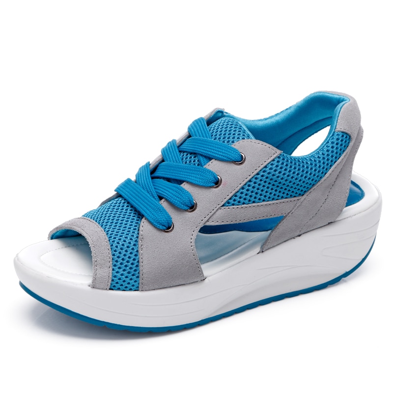2021Summer Women Shoes Flat Platform Wedges Sandals Breathable Fashion Casual Shoes Woman Ladies Tennis Open Toe Hot Sandalias