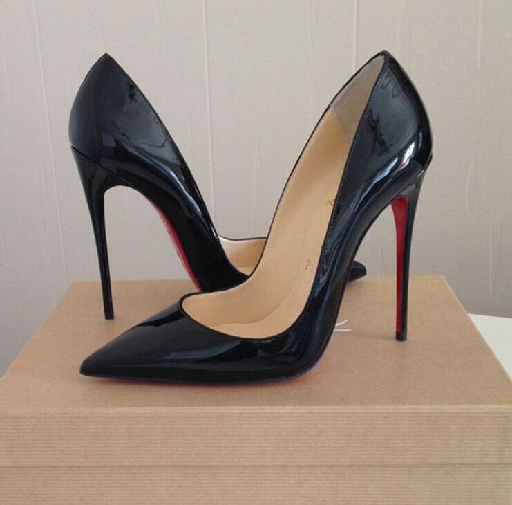 2022 Luxury Pumps Brand Red High Heel Sexy Wedding Shoes Genuine Leather High Heel 8 10 12cm Women Red Shoes Ladies Shoes 35-44