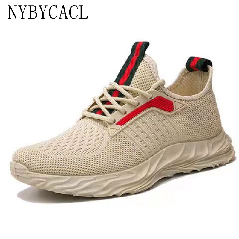 2022 summer new men's sports training sneakers cheap mesh tennis sneakers outdoor walking shoes non-slip casual shoes full black
