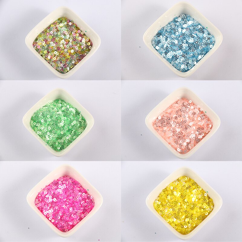2.5-4.2mm 500g DIY Sequins Round Sparkling Paillettes Nail Decoration Sewing Wedding Dress Accessories DIY Sewing Material