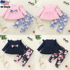 2Pcs Toddler Kid Baby Girl T Shirt Tops Floral Pants Outfits Clothes Tracksuit