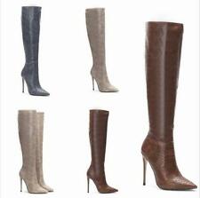 34-45 High Stilettos Heels Mid Calf Knee High Boots Winter Womens Retro Shoes sz
