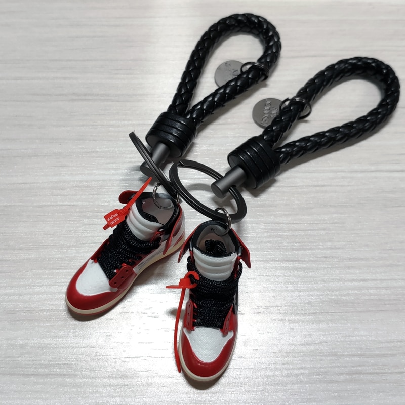 3D Mini Sneakers Keychain Mobile Phone Key Pendant AJ1 Sports Shoes Gift Box Suit Gifts For Man Boyfriend 2021 Birthday Present