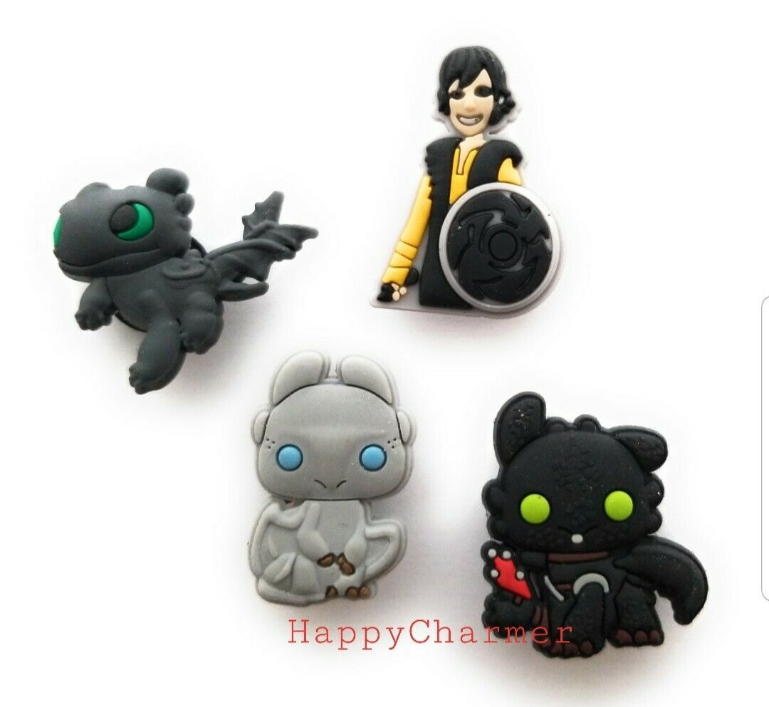4pcs How to Train Your Dragon PVC Shoe Charms for Clogs Gift