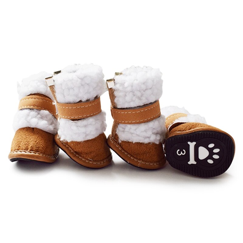 4Pc/Set Dog Puppy Shoes Snow Booties Winter Pet Dog Dress Dog Boots Socks Boot Thick Warm Paw Protector New
