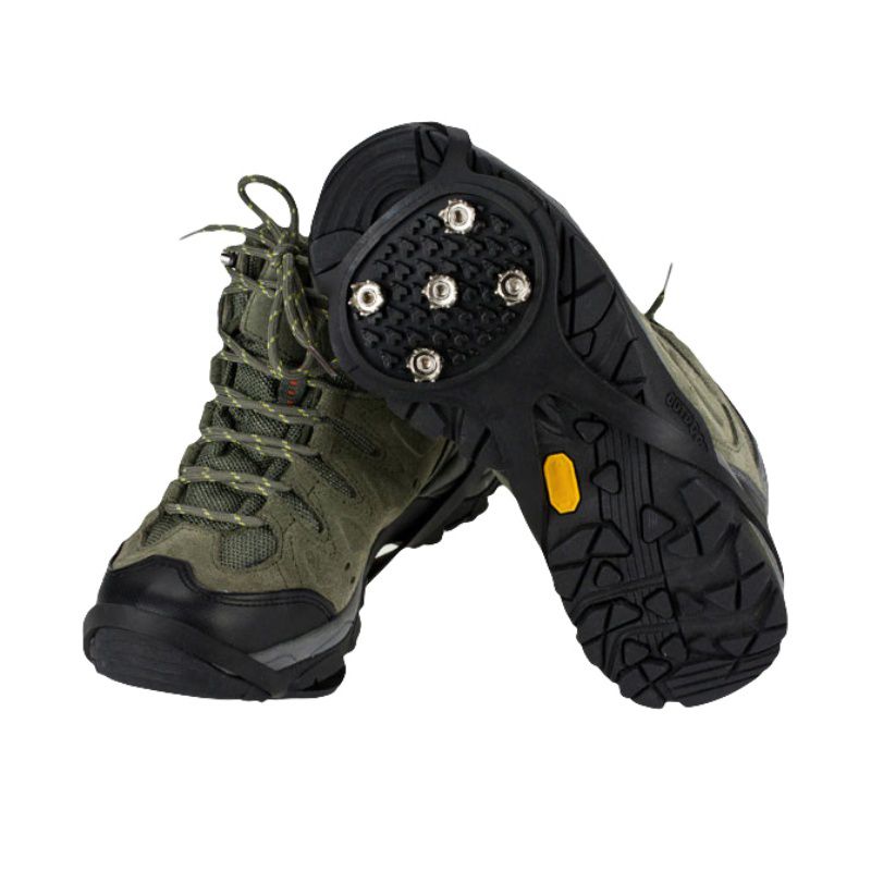 5 Stud Walking Anti Slip Ice Snow Route Camping Shoe Point Grip Climbing Ice Crampon Stretch Tight Rubber Band