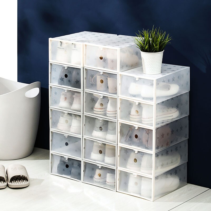 5pcs Organizador Zapatos Shoe Storages Boxes Plastic Transparent Cabinet Shoebox Organizer Box Combinat Ion Shoe Szafka Na Buty